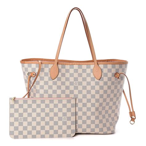 louis vuitton damier azur neverfull mm rose ballerine|louis vuitton damier neverfull price.